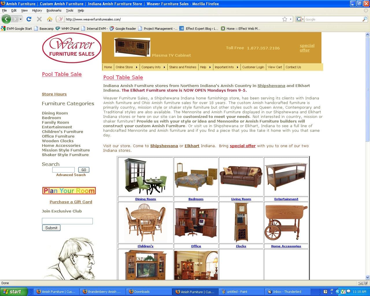 weaver furniture homepage online lead generation