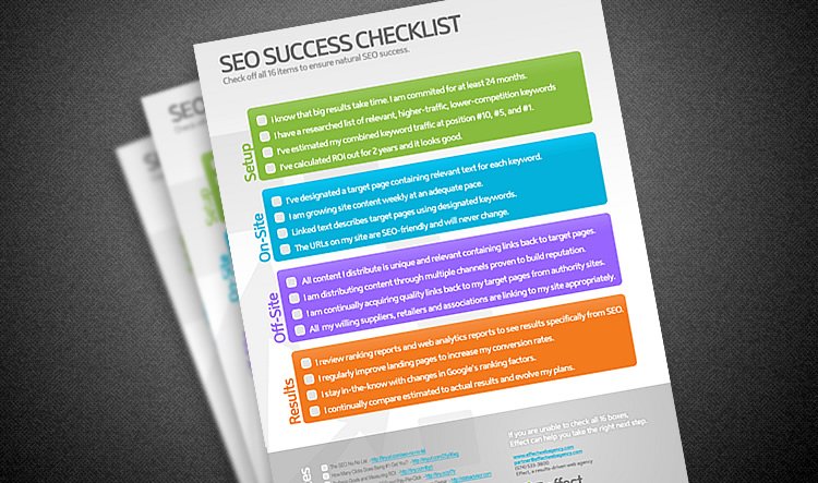 seo success checklist effect web agency indianapolis indiana