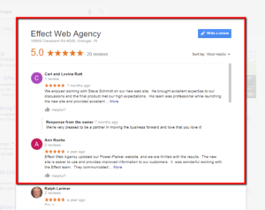 online reviews effect web agency