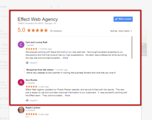 online reviews effect web agency