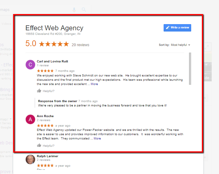 online reviews effect web agency