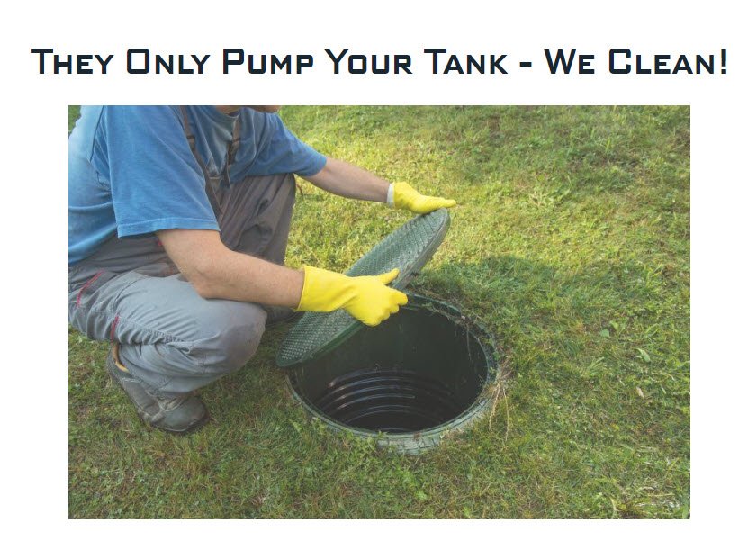 man cleaning septic tank